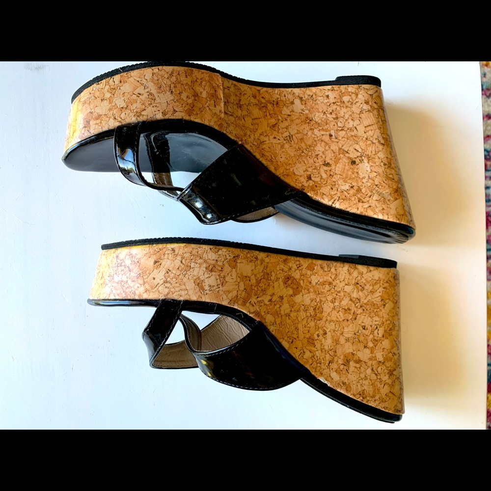 90s vintage cork wedge sandals NWOT